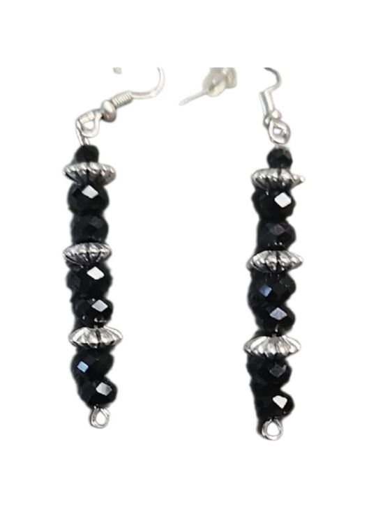 Jewelry - 💥4 for $20💥Black and Silvertone Beaded Earrings